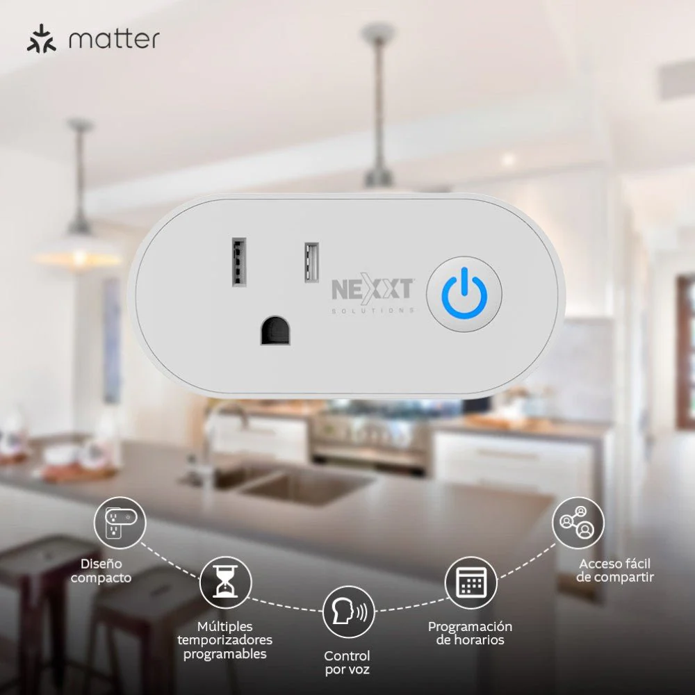 Enchufe Inteligente Nexxt Solutions 110/120V / Con Tecnología Matter