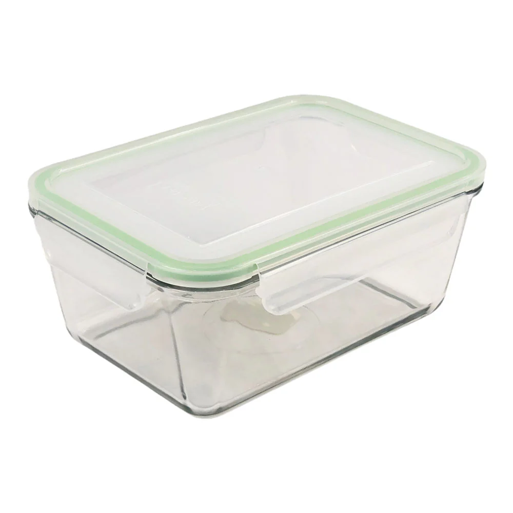 Envase Jc Sales Vidrio Rectangular con Tapa 1700 ml