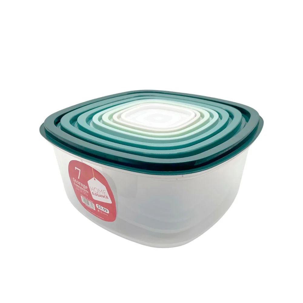 Envases Plástico Home Elegance / Cuadrado / Set 7 Piezas / Surtidas - Image 3