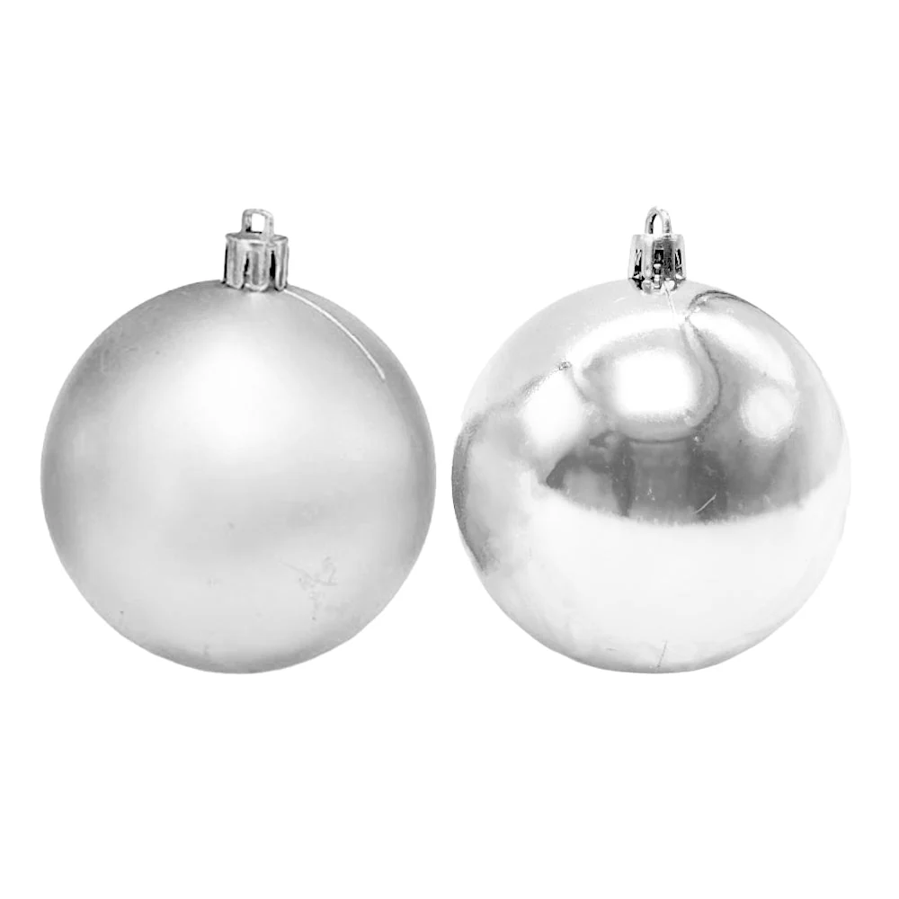 Bola Navideña 6 pza / Brillantes Mate / Plateadas / 7 cm / Maranelo Christmas