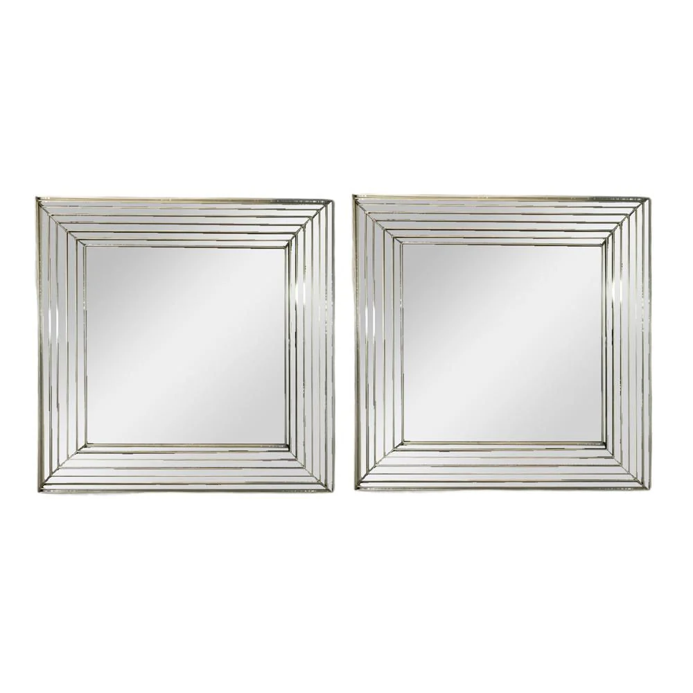 Espejo Decorativo Elico de 16" x 16" 2 Piezas
