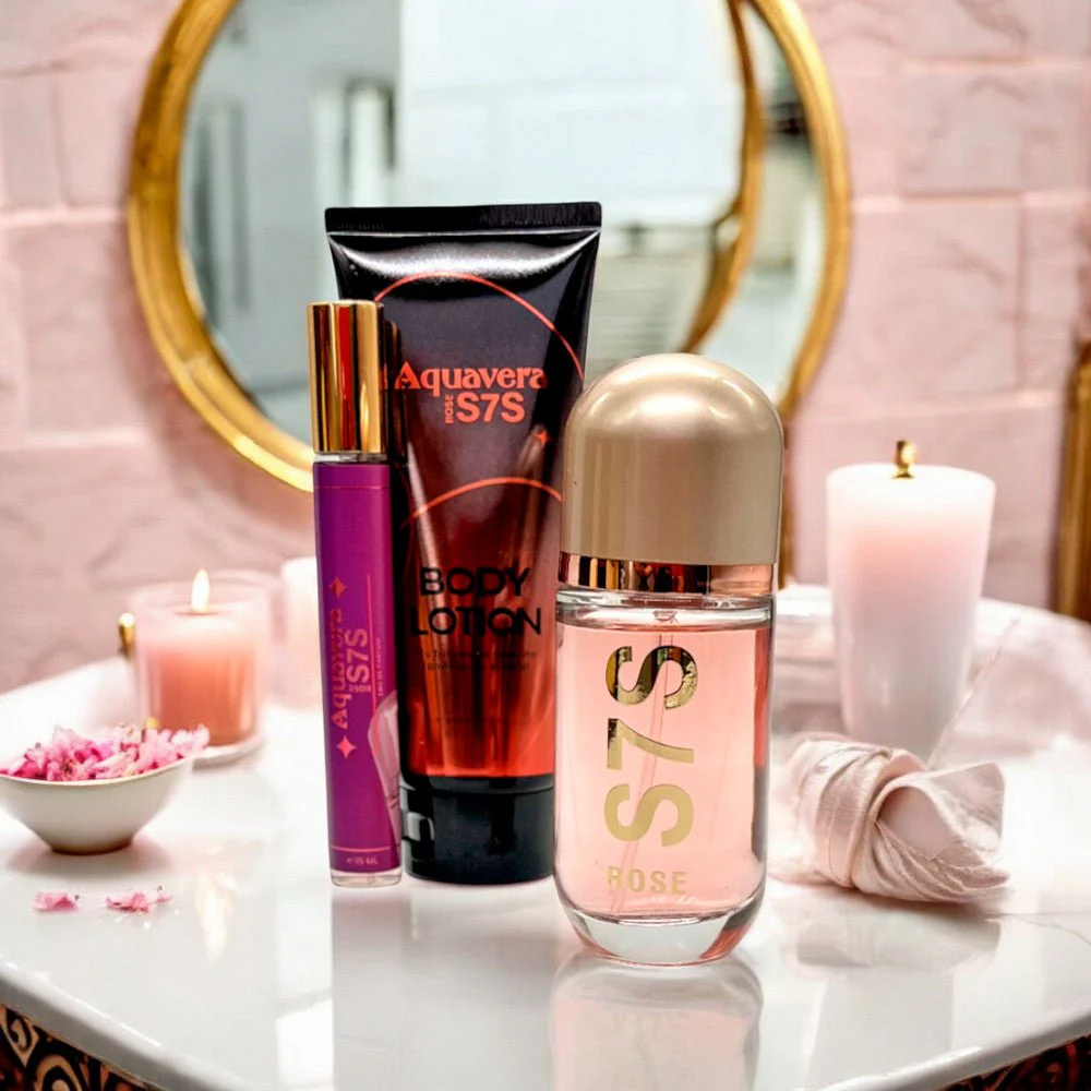 Estuche Perfume Aquavera S7S Rose 3 Piezas