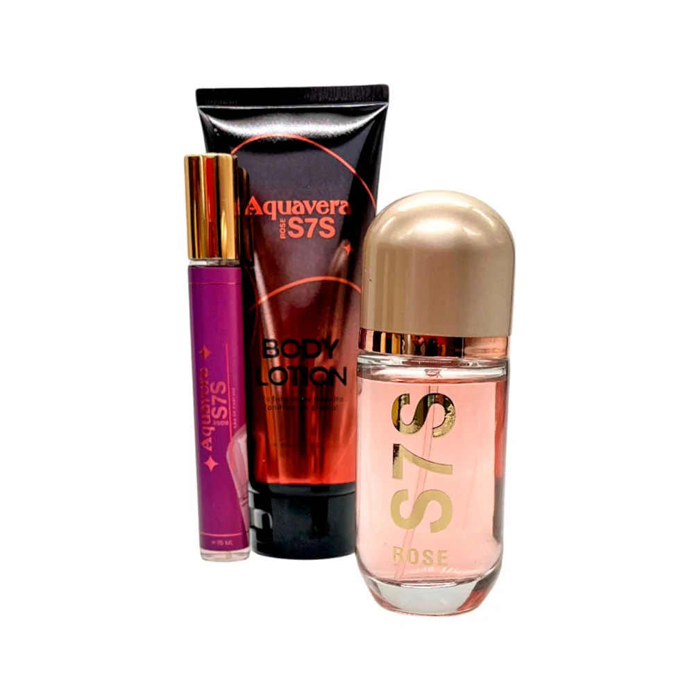 Estuche Perfume Aquavera S7S Rose 3 Piezas - Image 3