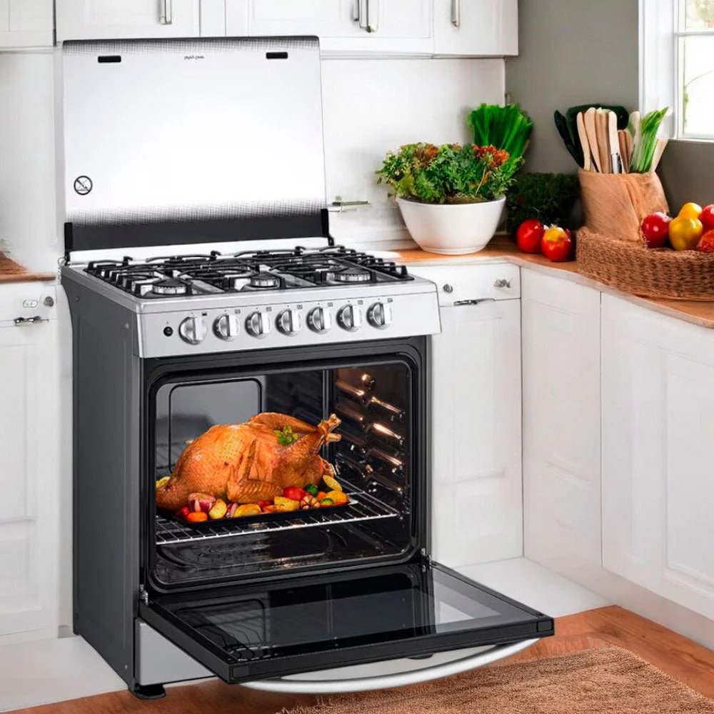 Estufa A Gas Lg 30" / 6 Quemadores / Acero Inoxidable