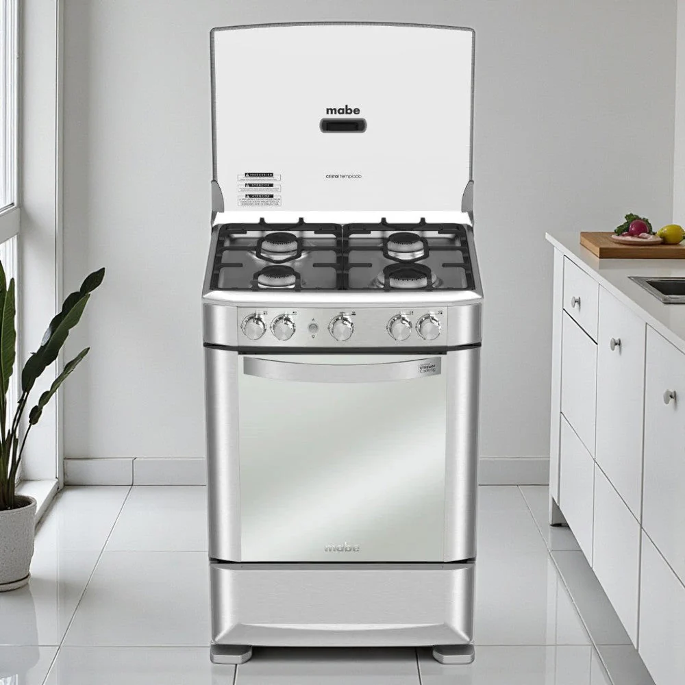 Estufa a Gas Mabe 24" / 4 Quemadores / Easy Clean Pro / Acero Inoxidable