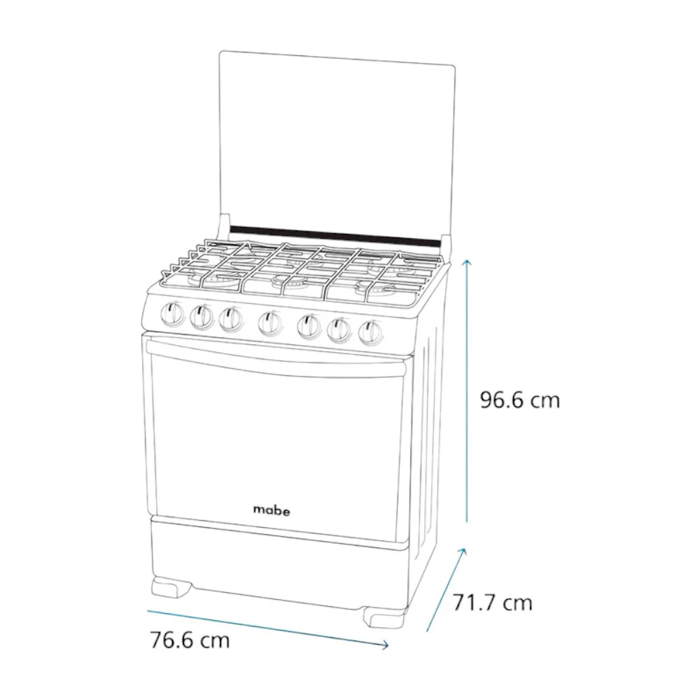 Estufa A Gas Mabe 30" / 6 Quemadores / Acero Inoxidable / Silver - Image 8