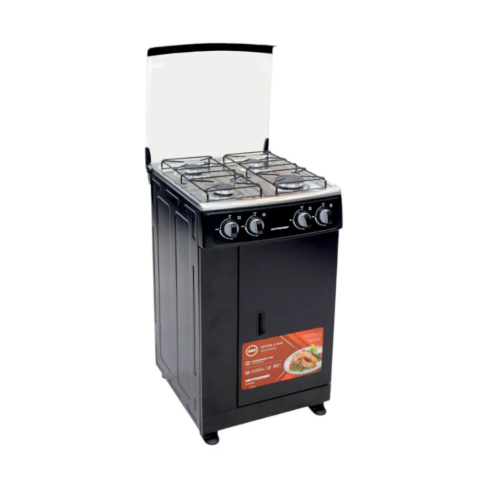 Estufa A Gas Premier de 4 Quemadores / Negro / Con Compartimiento - Image 3