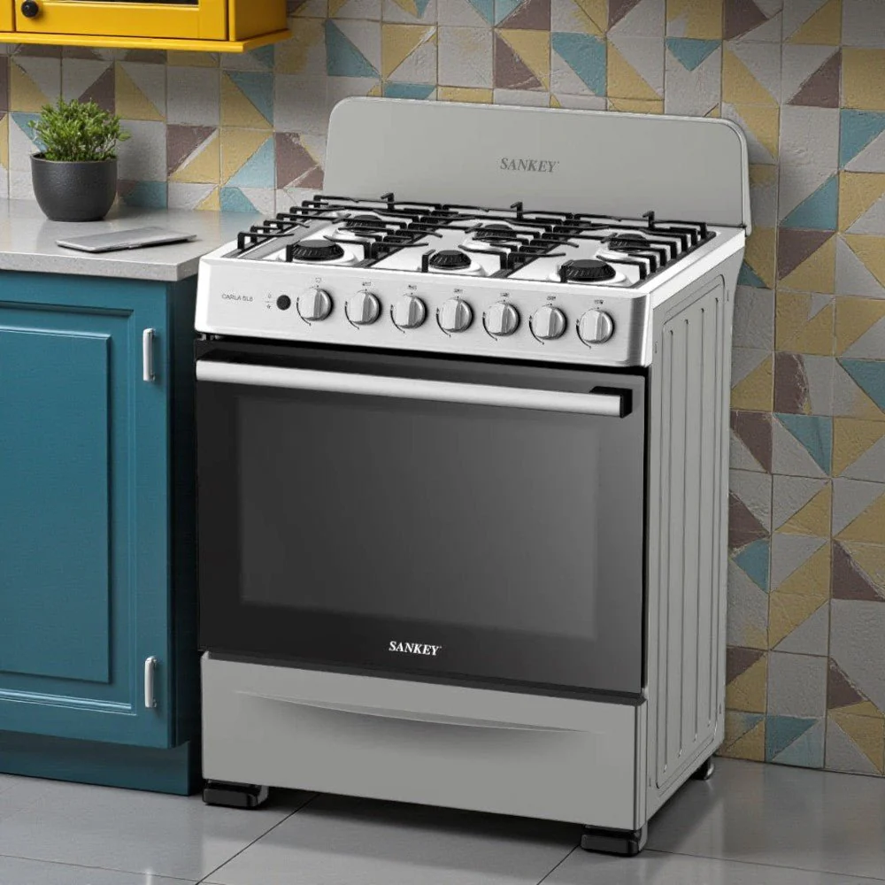 Estufa a Gas Sankey Carla SL6 / 30” / 6 Quemadores / Horno / Acero Inoxidable