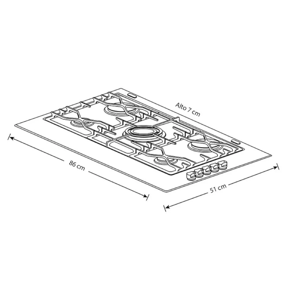 Estufa Empotrable A Gas Whirlpool de 36" / 5 Quemadores / Acero Inoxidable - Image 8