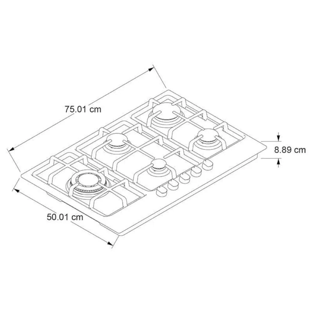 Estufa Empotrable Whirlpool 30” / 5 Quemadores / Acero Inoxidable - Image 3