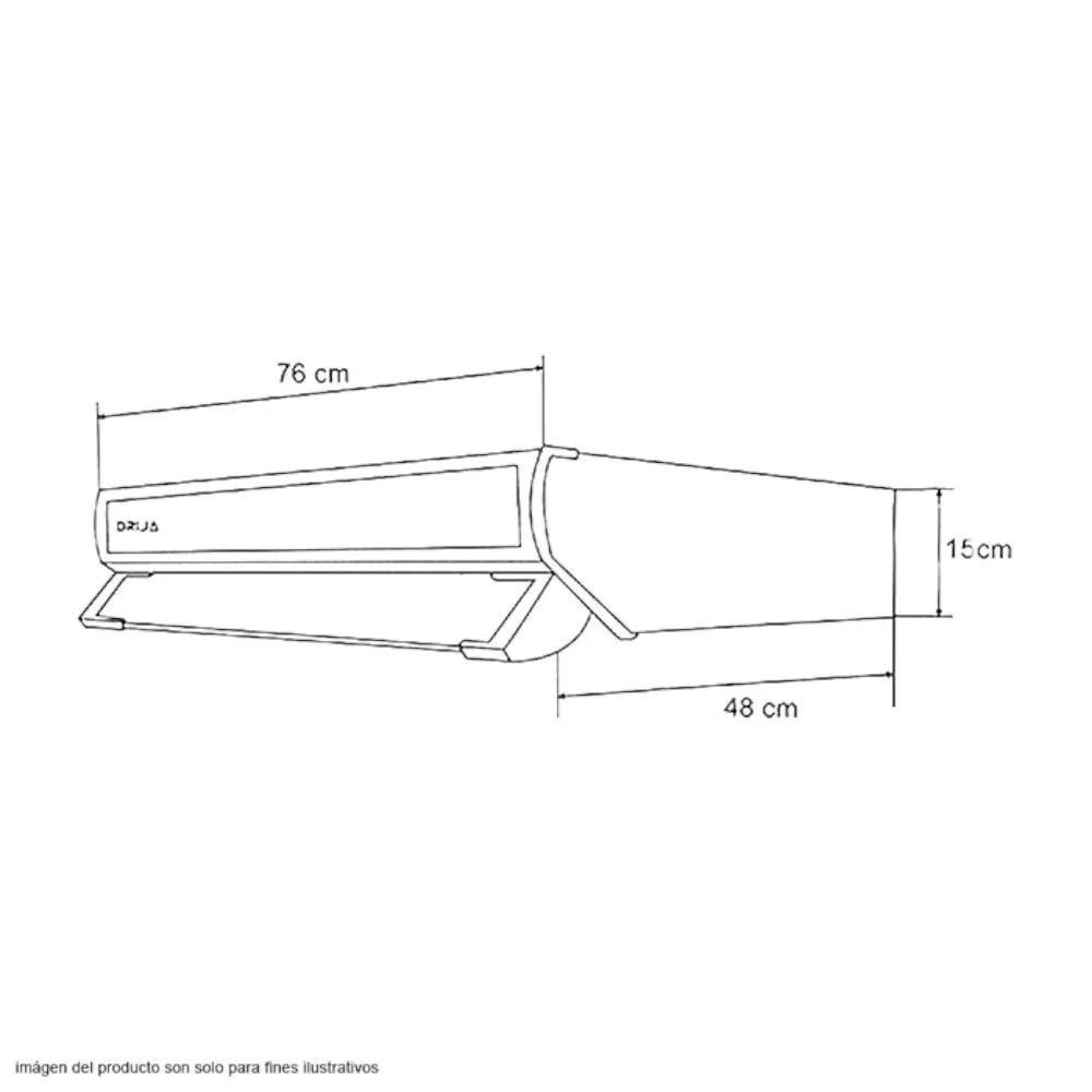 Extractor de Grasa Drija Compatto 76 / 30" / 3 Velocidades / Negro - Image 3