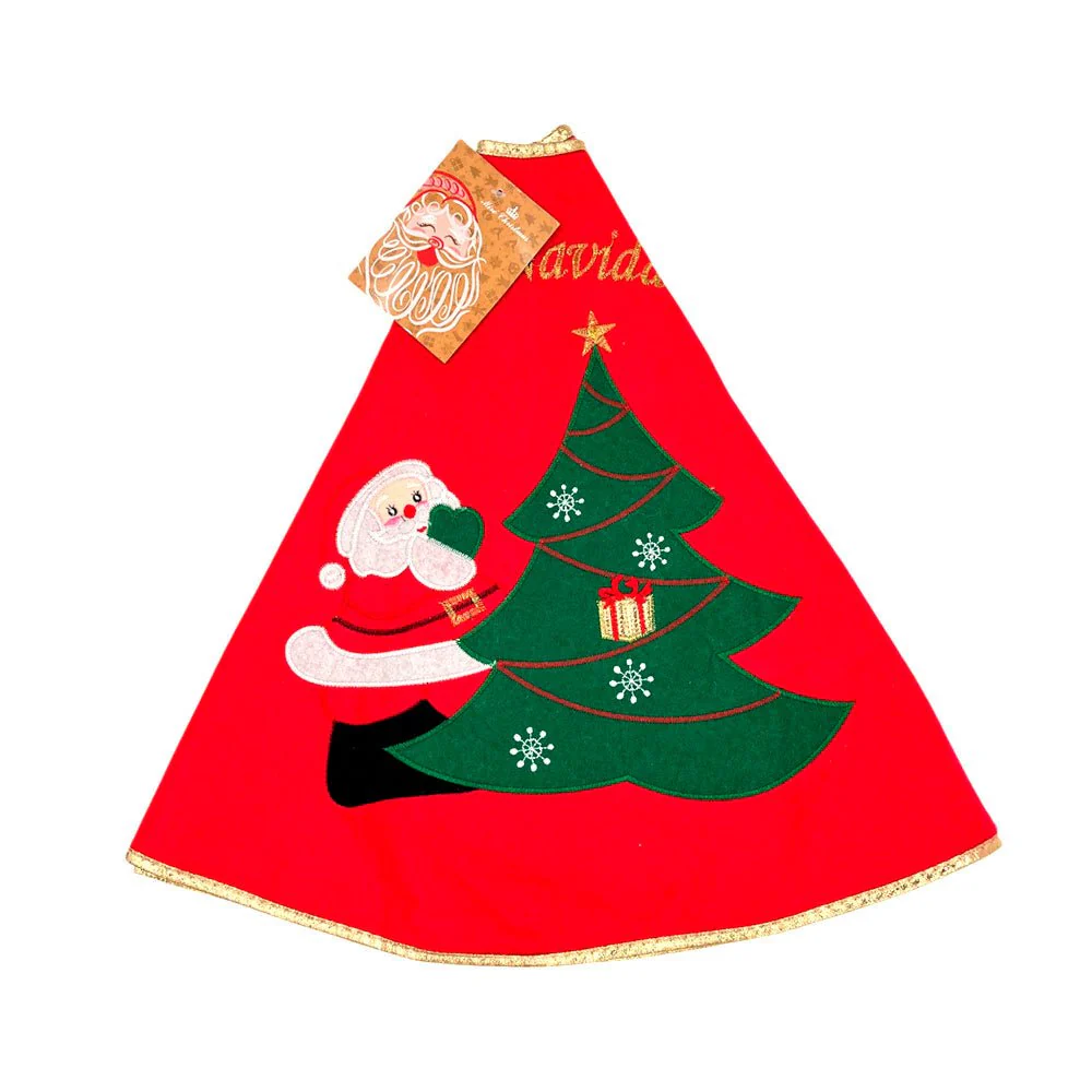Falda Navideña Para Árbol Bordado Santa - Image 2