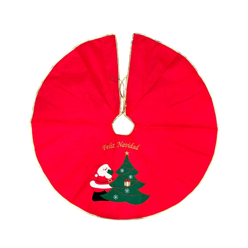 Falda Navideña Para Árbol Bordado Santa - Image 3