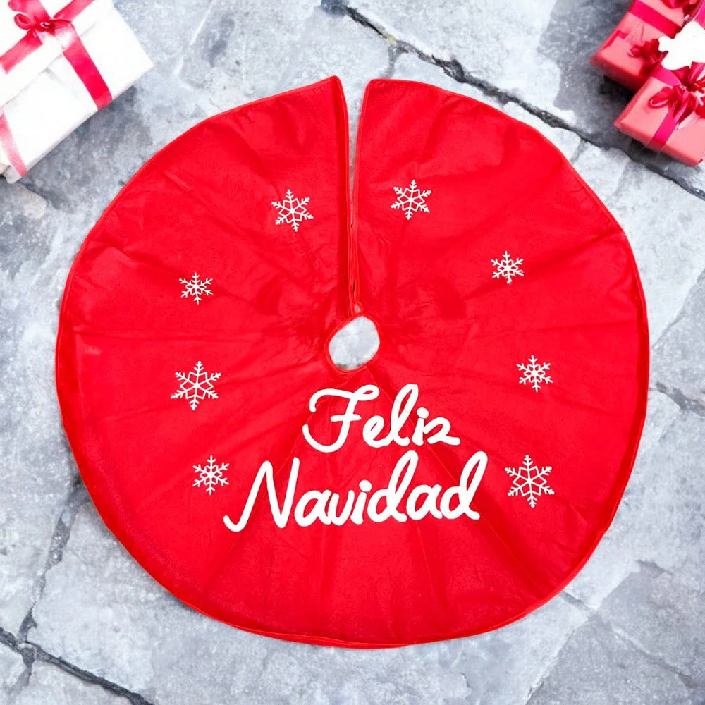 Falda Navideña Para Árbol Rojo