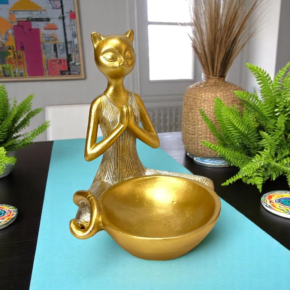 Figura Decorativa Africana Home Elegance - Diseño de Gato - Image 4