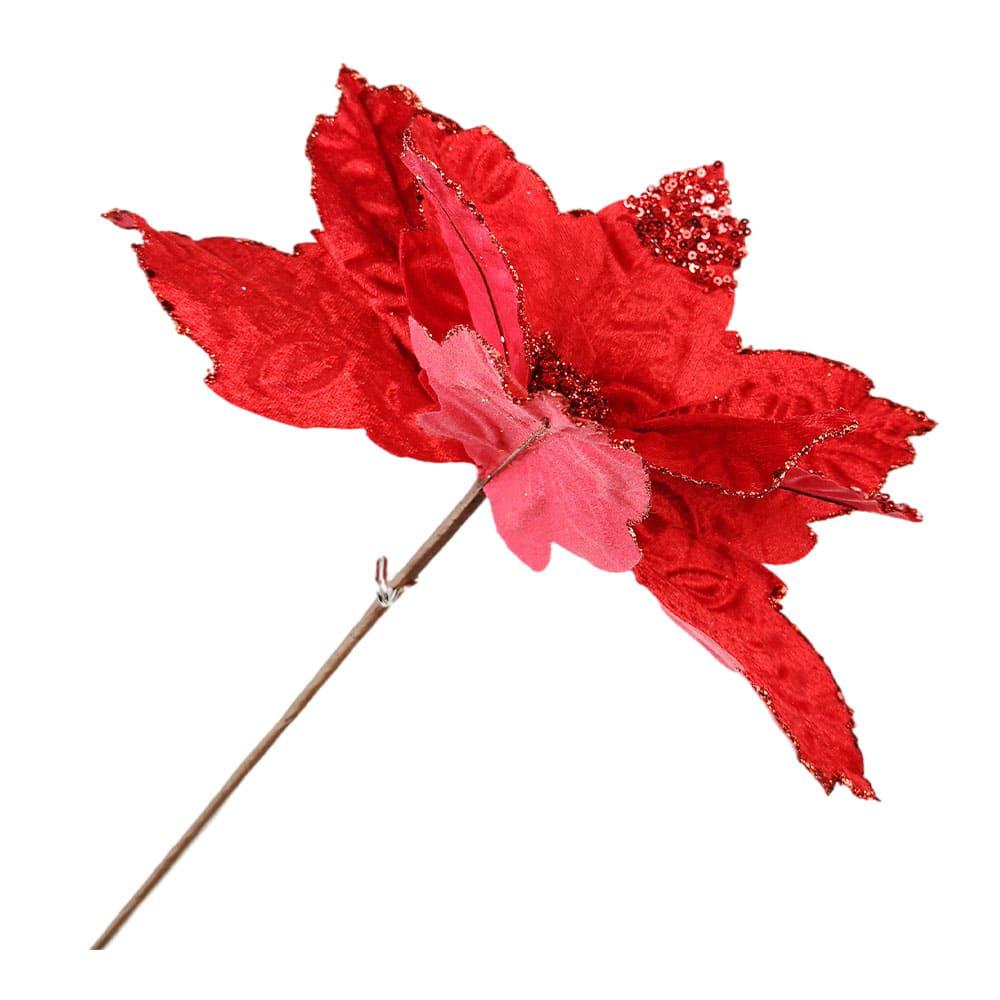 Flor Navideña Poinsettia / 30 cm / Roja / Montefiori Christmas - Image 2