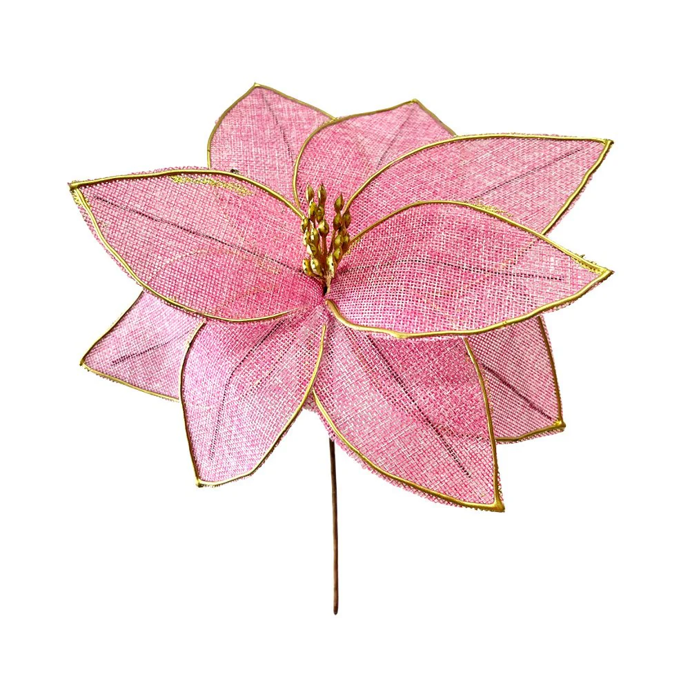 Flor Navideña Poinsettia 28 Cm Rosa - Image 2
