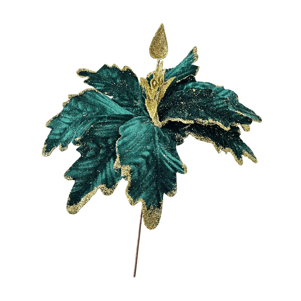 Flor Navideña Poinsettia 30 Cm Verde - Image 2