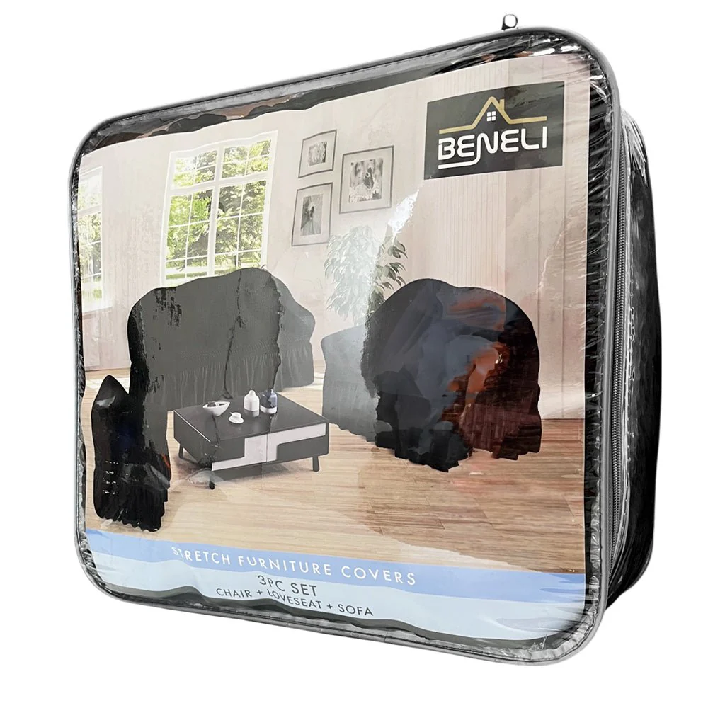 Forro De sofá Beneli Home Set De 3 Pzas Negro - Image 2