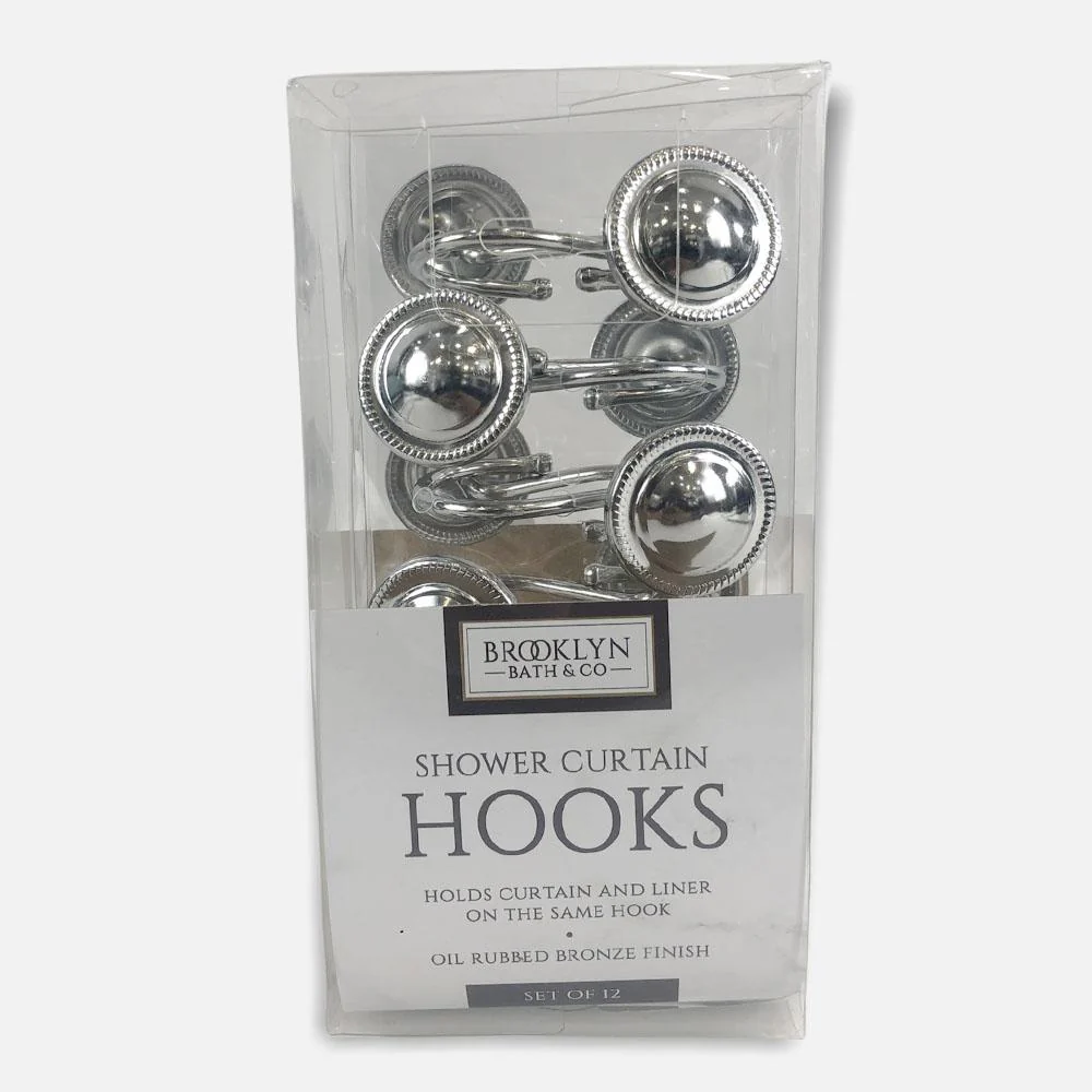 Ganchos de Cortina Para Baño Home Expressions de 12 Piezas