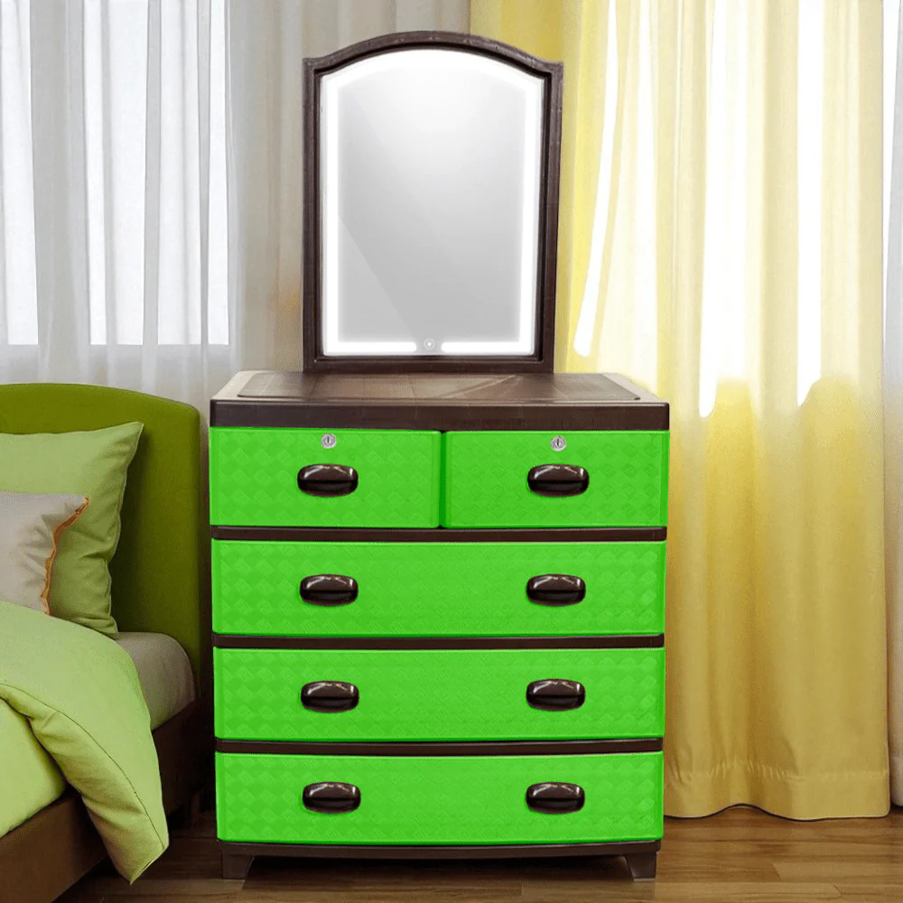 Gavetero Supremo Plastimás / 4 Niveles / Verde Eléctrico / Con Espejo