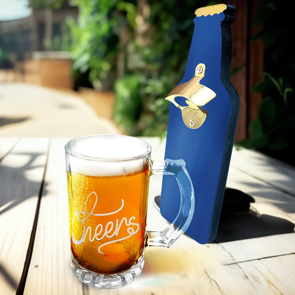 Jarra Cervecera Home Elegance de Vidrio / Con Abridor