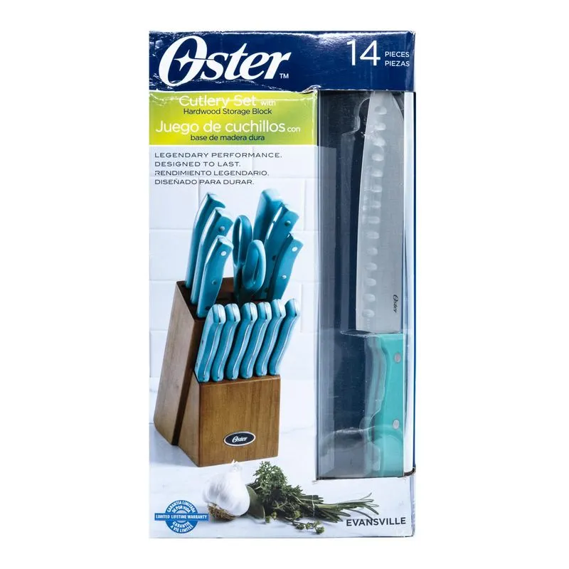 Juego de Cuchillos Oster Con Base de Madera 14 Piezas - Image 2