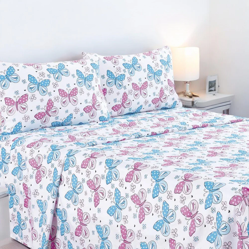 Juego de Sábana Butterfly Home Accents Microfibra de 4 Piezas - Queen