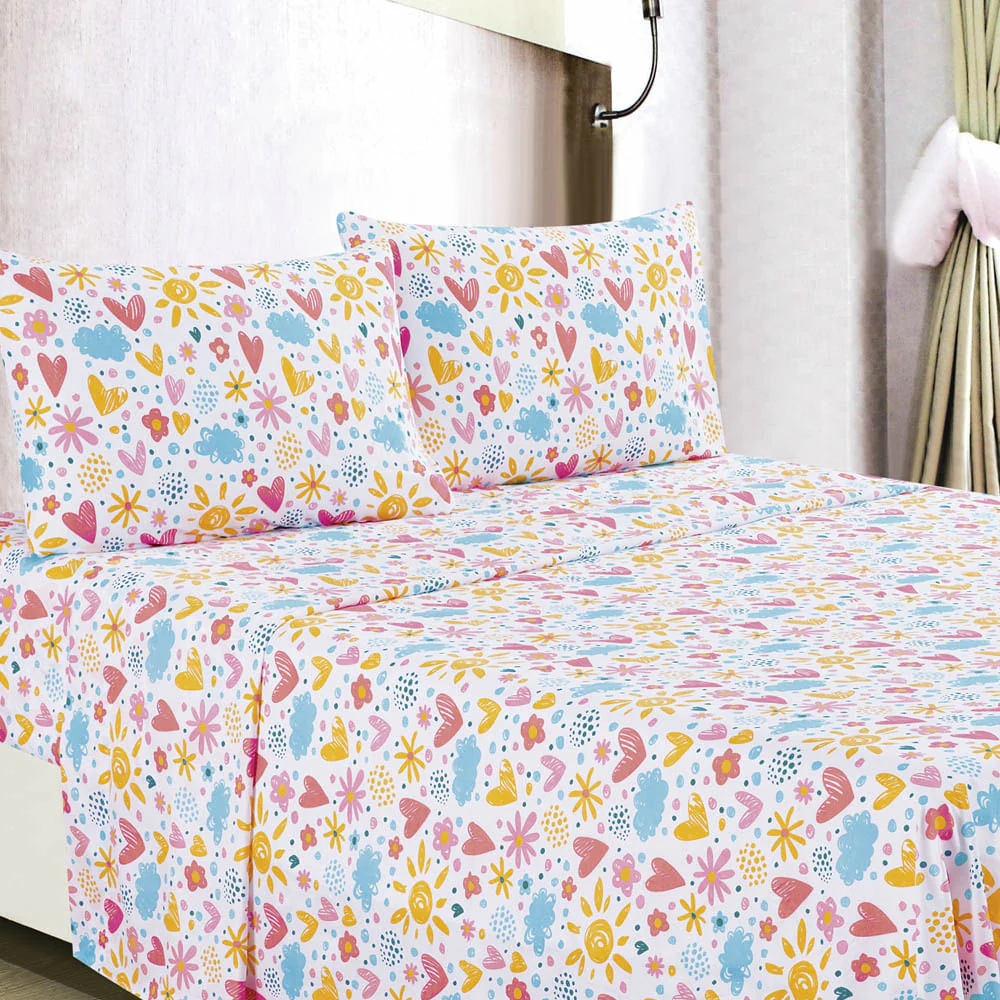 Juego de Sábana Spring Home Accents Microfibra de 4 Piezas - QUEEN