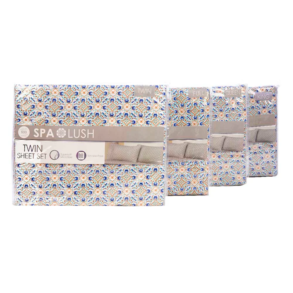 Juego De Sábanas Spa Lush Estampado - Full