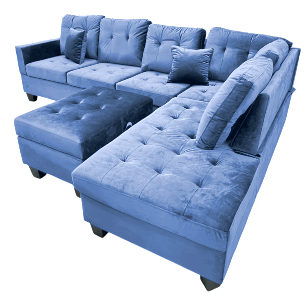 Juego De Sala Elements Furniture Forma L Blue - Image 2
