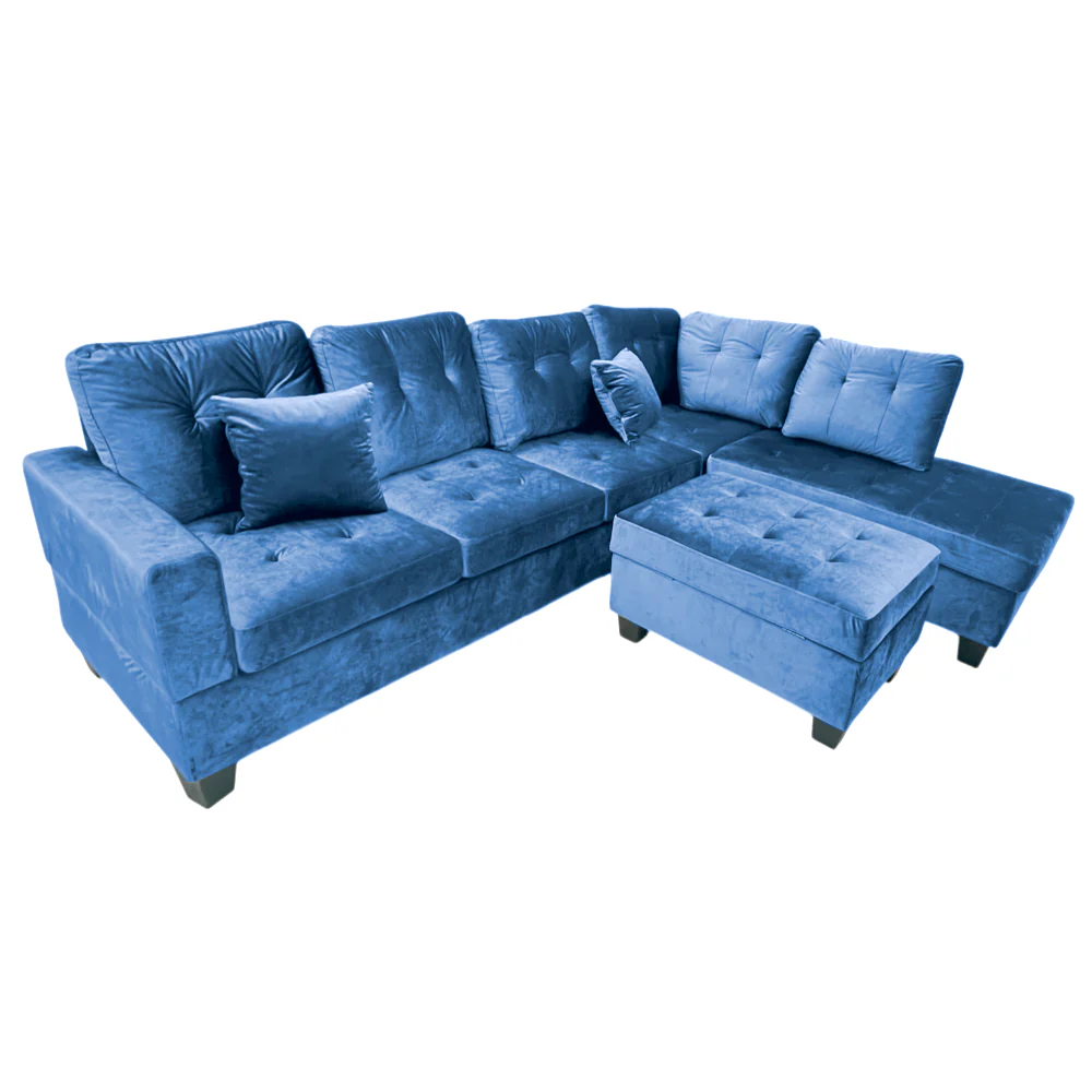 Juego De Sala Elements Furniture Forma L Blue - Image 3