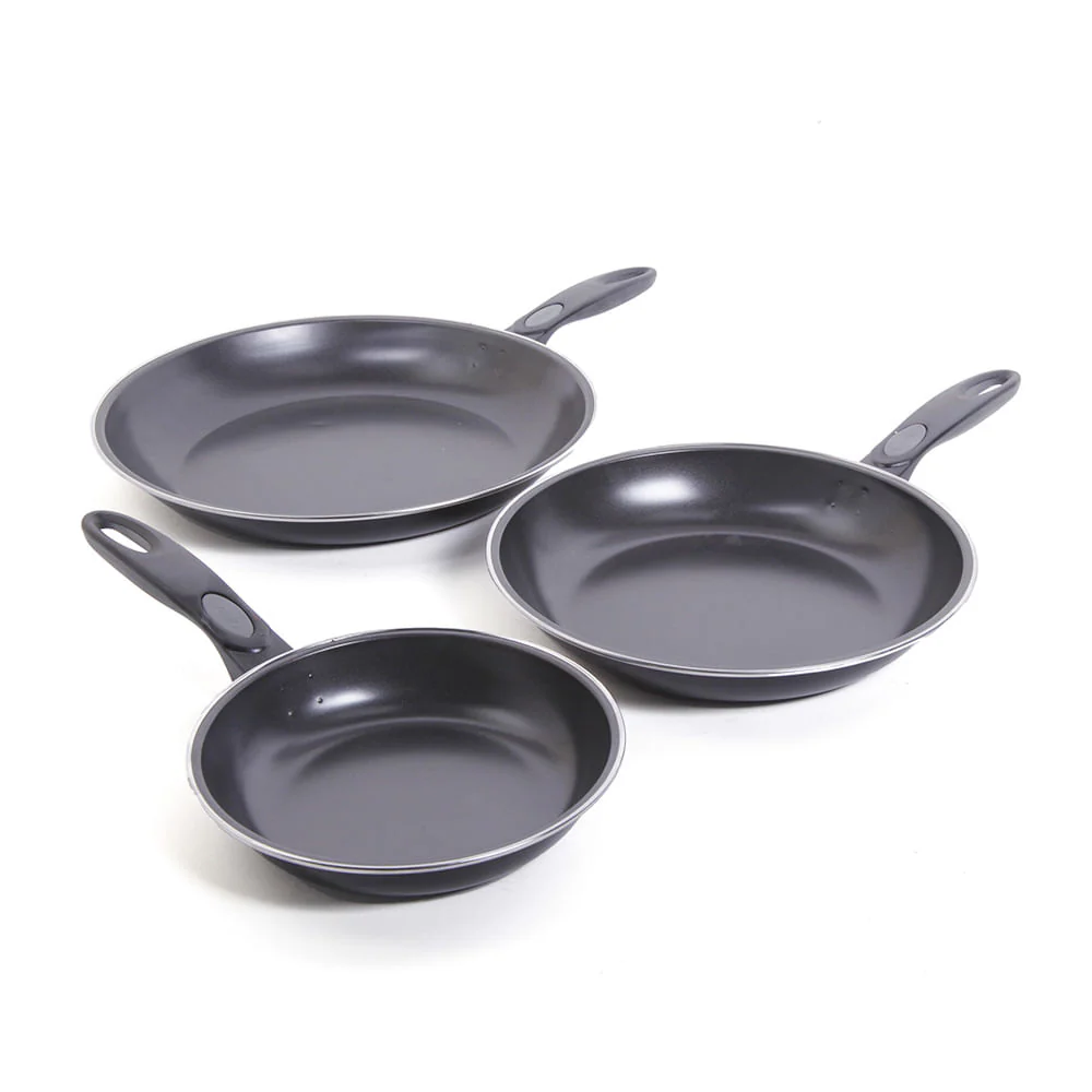 Juego de Sartenes Gibson Aventrura Teflon Negro 3 Piezas