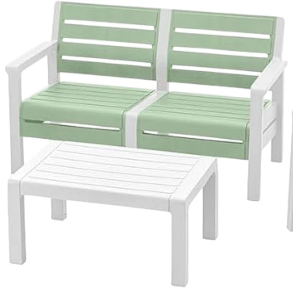 Juego De Terraza 4 Piezas Verde Salvia/Blanco Rimax