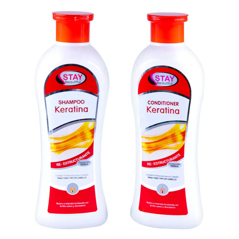 Kit Shampoo y Acondicionador Stay Beautiful 2 en 1 Keratina