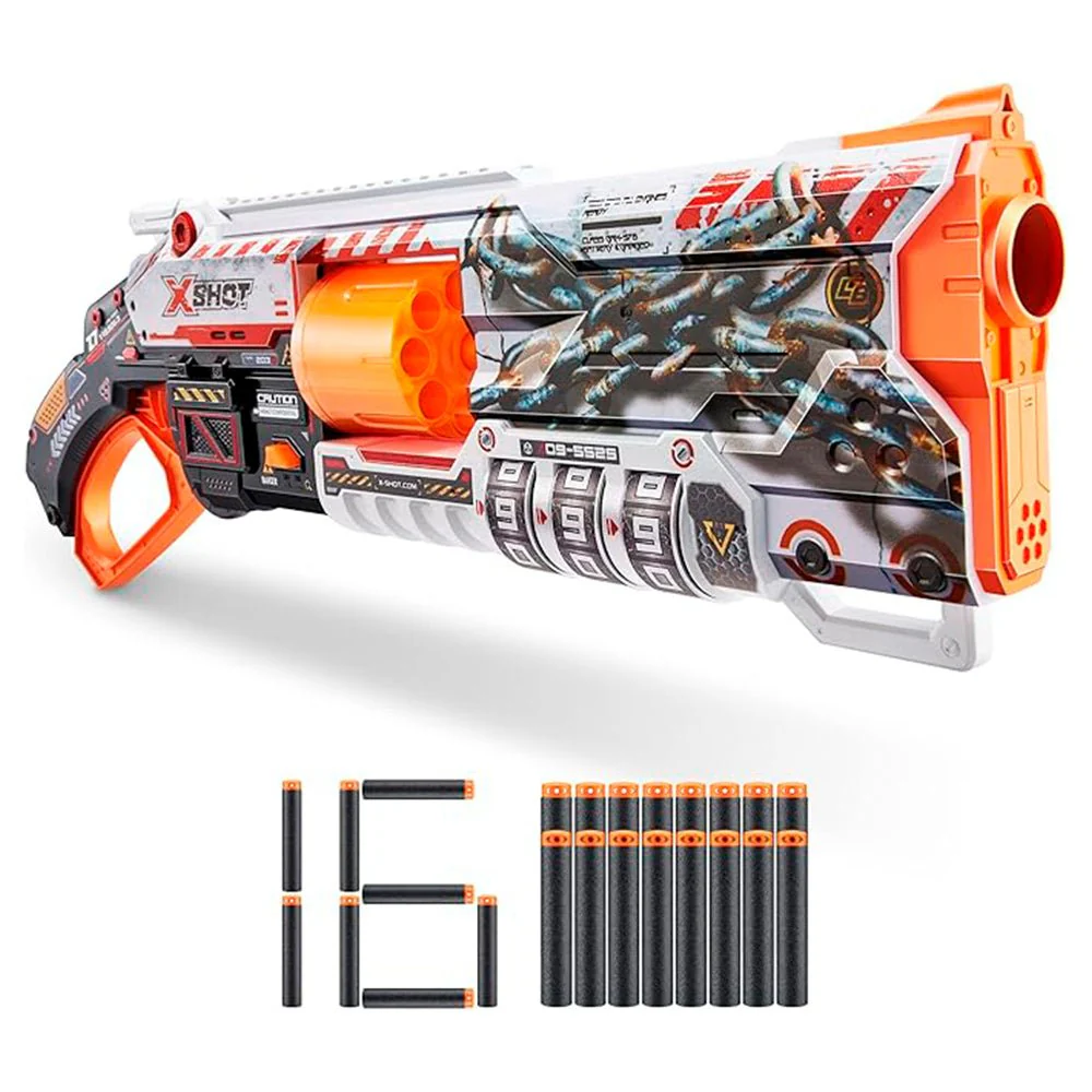 Lanzador Skins Lock Gun con 16 Dardos – Zuru X-Shot