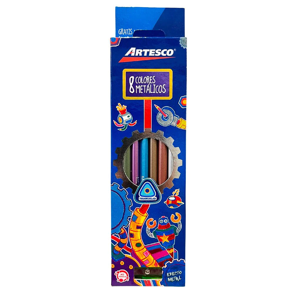 Lápices de Colores Artesco / Metálicos – 8 Piezas