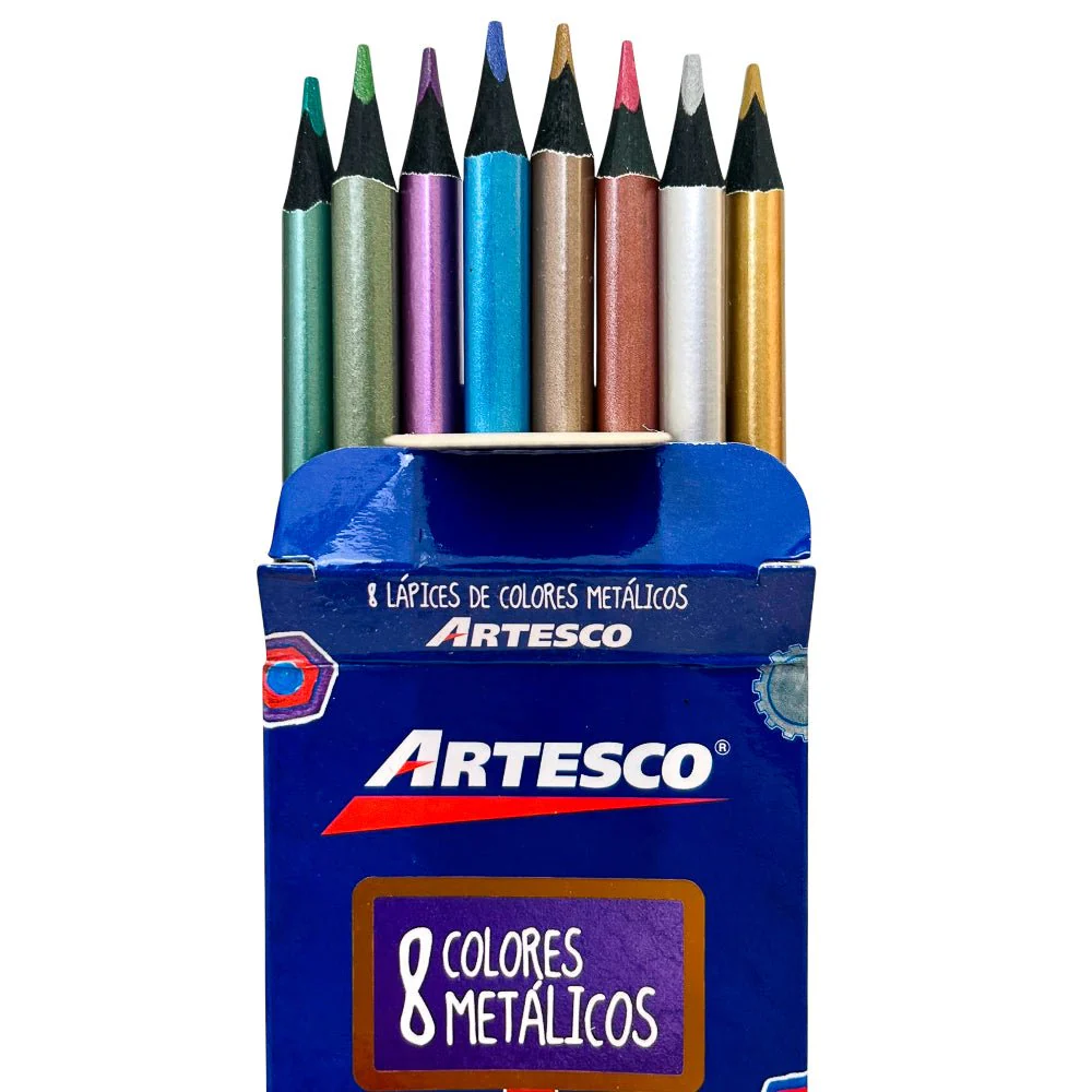 Lápices de Colores Artesco / Metálicos – 8 Piezas - Image 2
