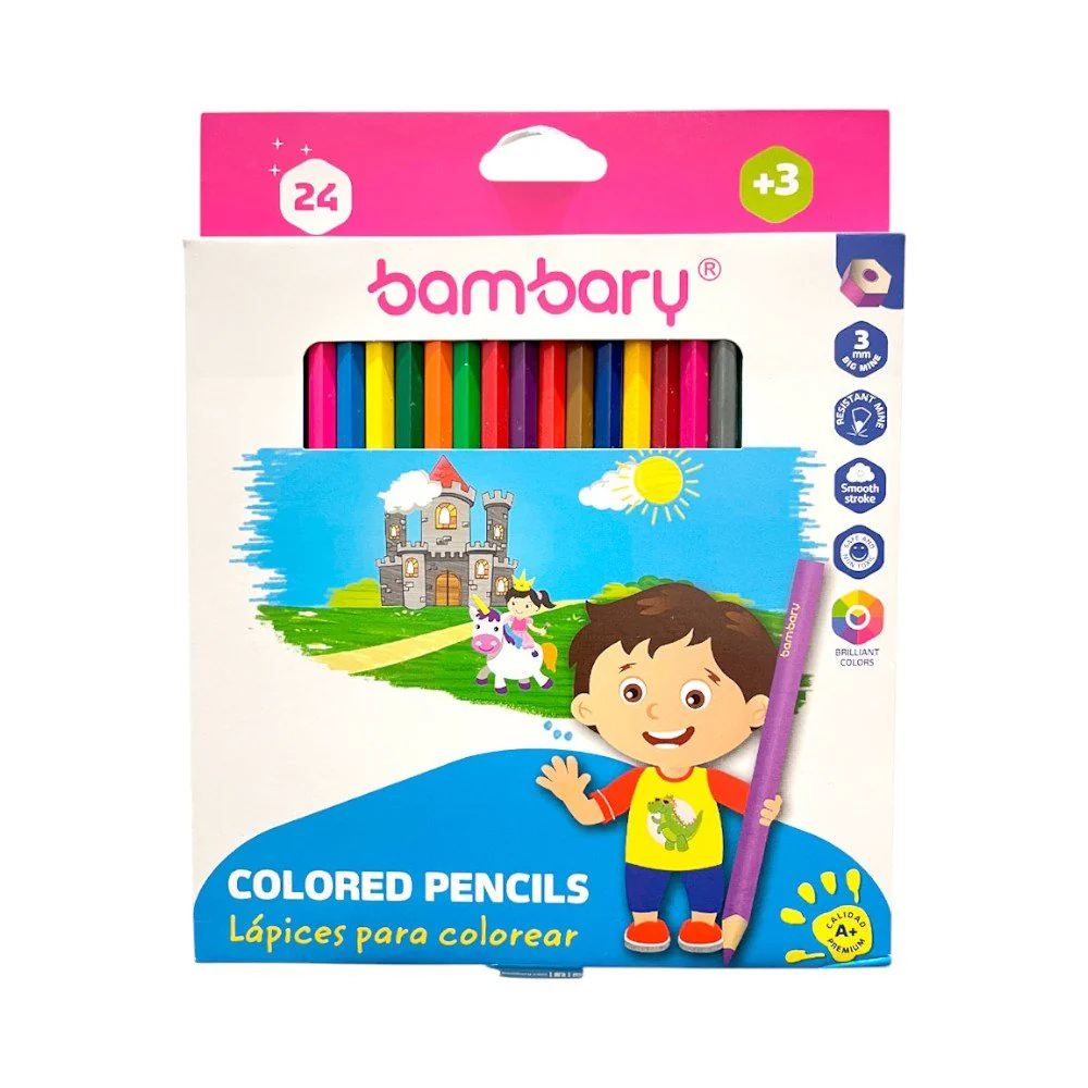 Lápices de Colores Bambary 24 Unidades / No Tóxico - Image 2