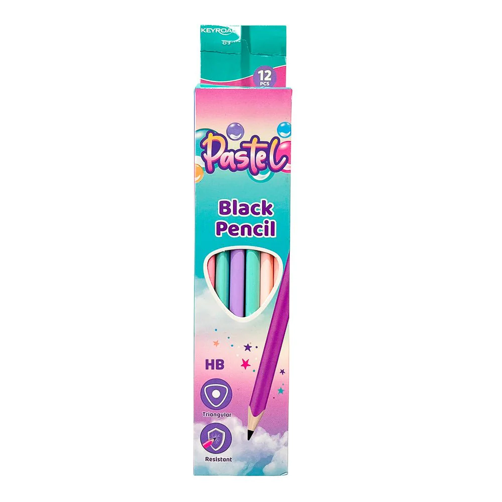 Lápices de Grafito Keyroad / Pastel Triangulares – 12 Piezas