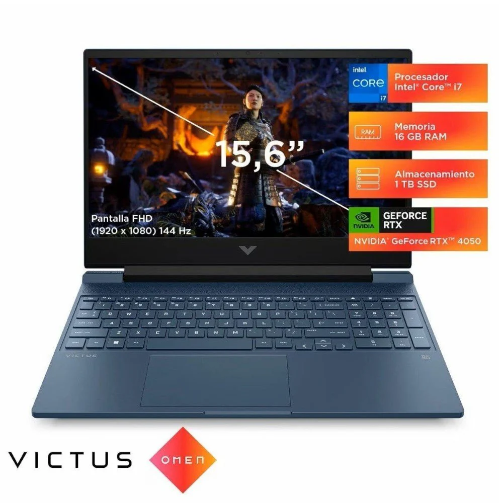 Laptop HP Victus 15-fa1097la | Intel® Core™ i7 | 16GB RAM | RTX 4050 | SSD 1TB | 15.6” FHD | Azul intenso - Image 10