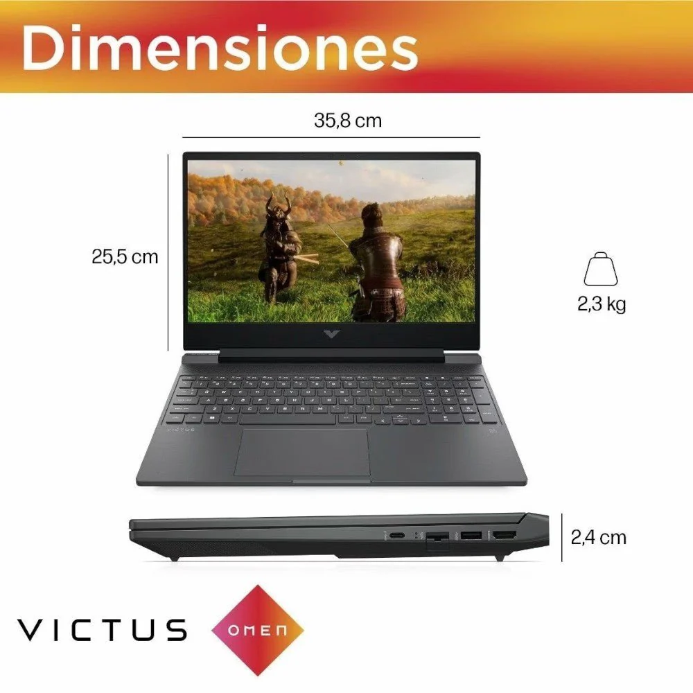 Laptop HP Victus Gaming 15" – AMD Ryzen™ 5 / 8GB RAM / RTX™ 2050 / FHD / Mica Silver - Image 14