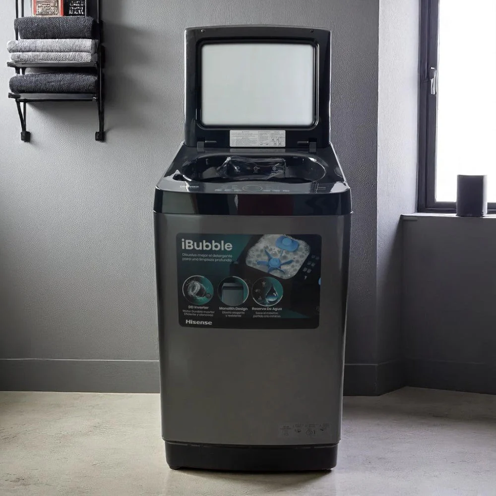 Lavadora Automática Hisense de 16 Kg / Gris Titanio / WT5K1623DT