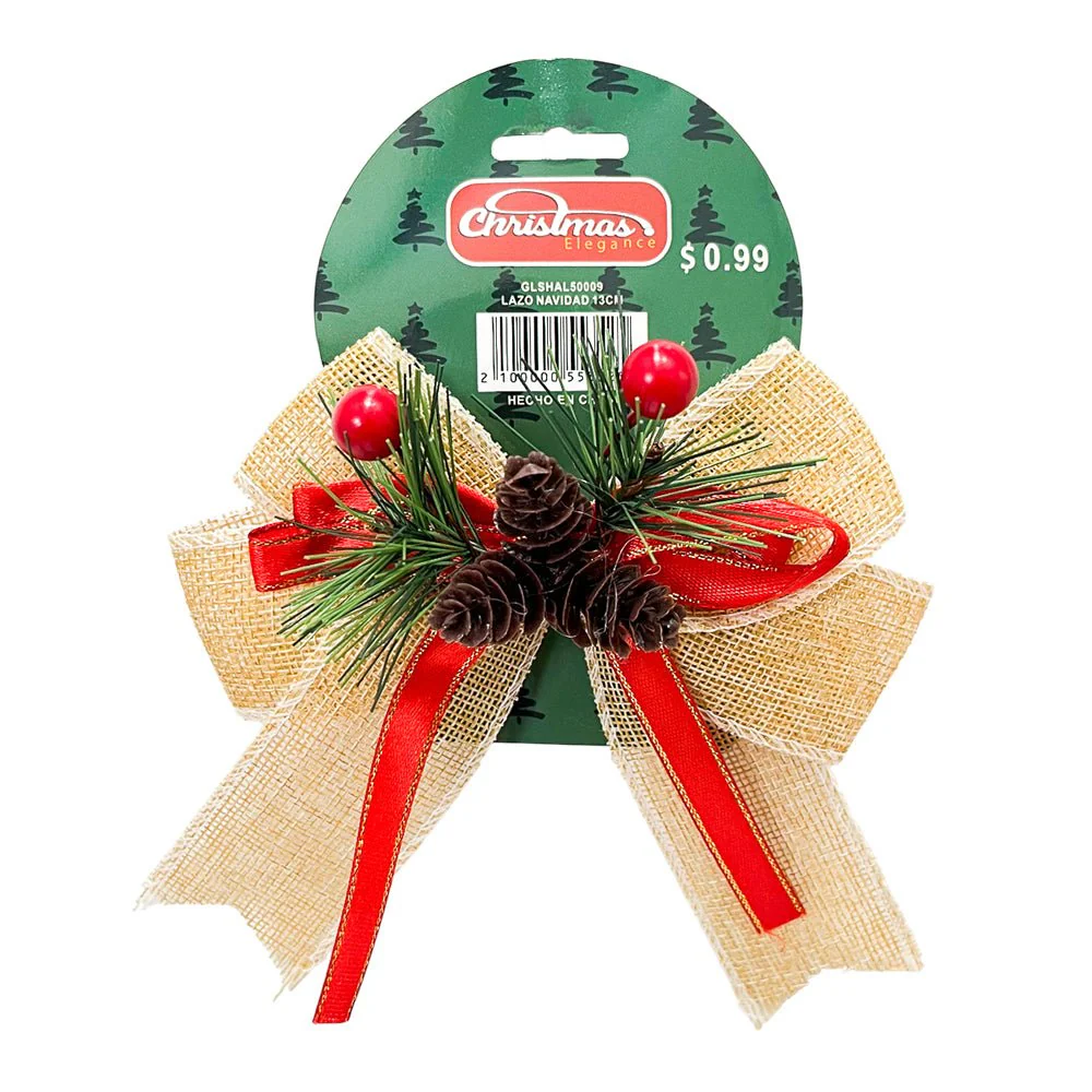 Lazo Navidad 13 cm con Piña / Christmas Elegance - Image 2