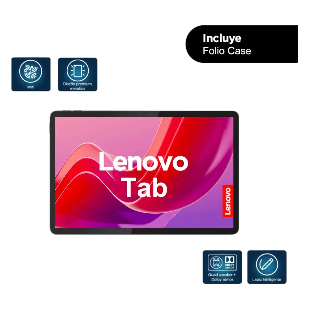 Lenovo Tab, 10.1", MediaTek Helio G85, 4GB RAM, 128GB,  Android 14 + Funda Protectora - Image 2