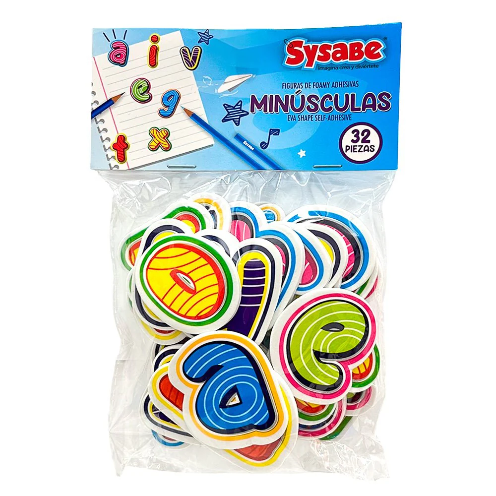 Letras de Foami Sysabe / Minúsculas – 32 Piezas