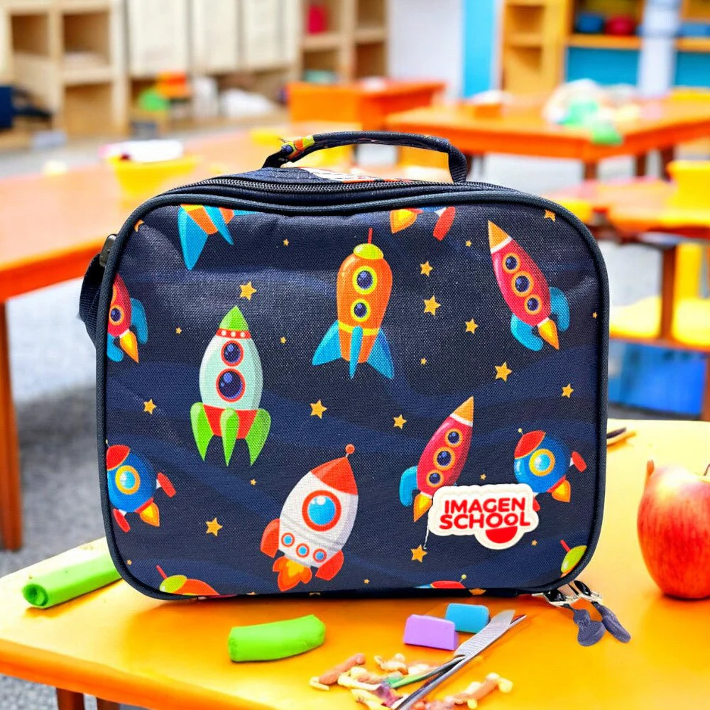 Lonchera Escolar Imagen School Para Niño / Estampado Espacial