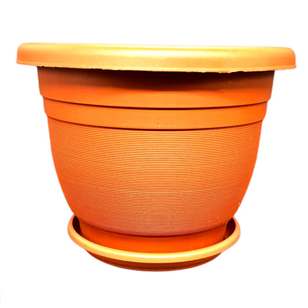 Macetero Lotus de Plástico Con Base 17 cm x 22 cm