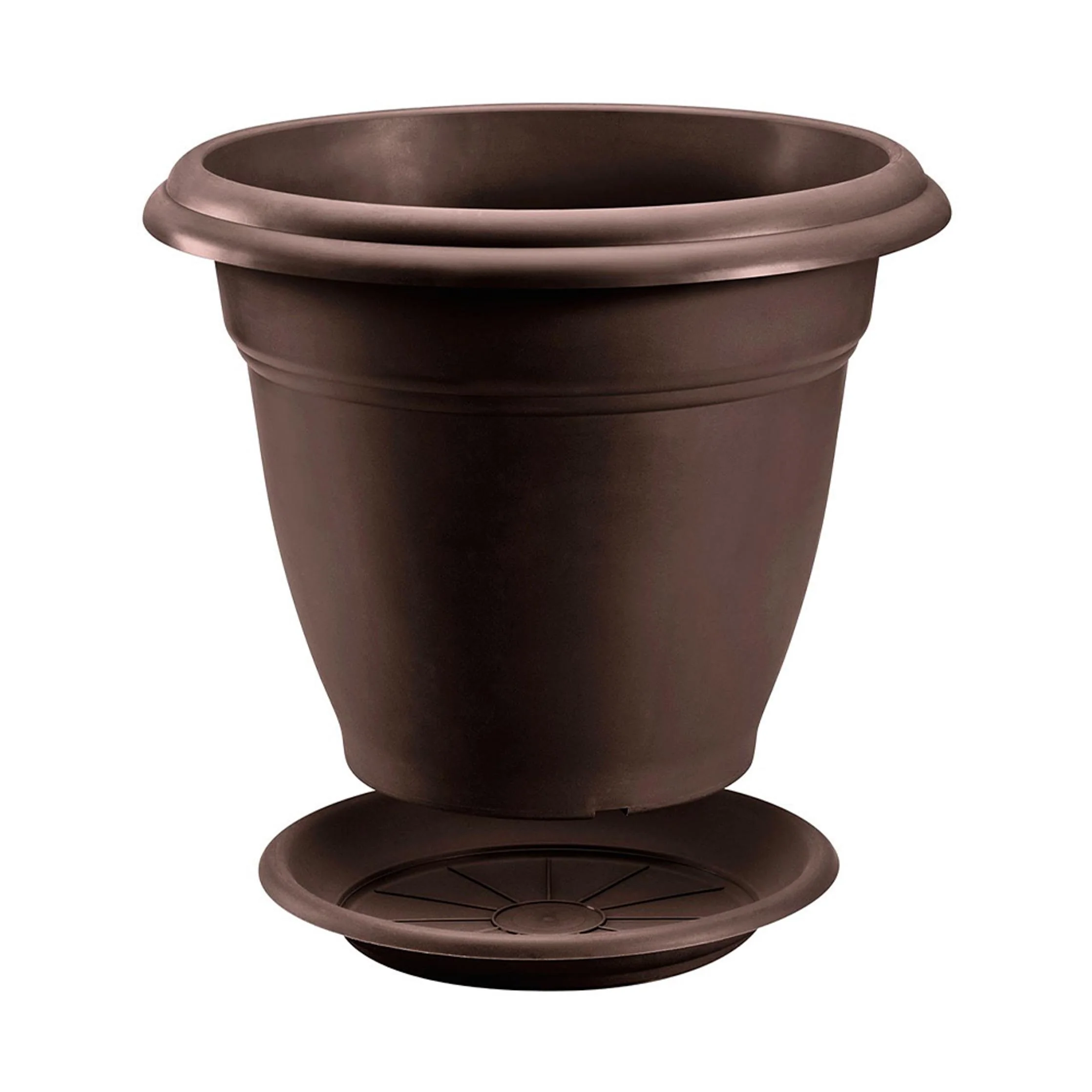 Macetero Rimax Plastico Redondo 35 cm Wengue