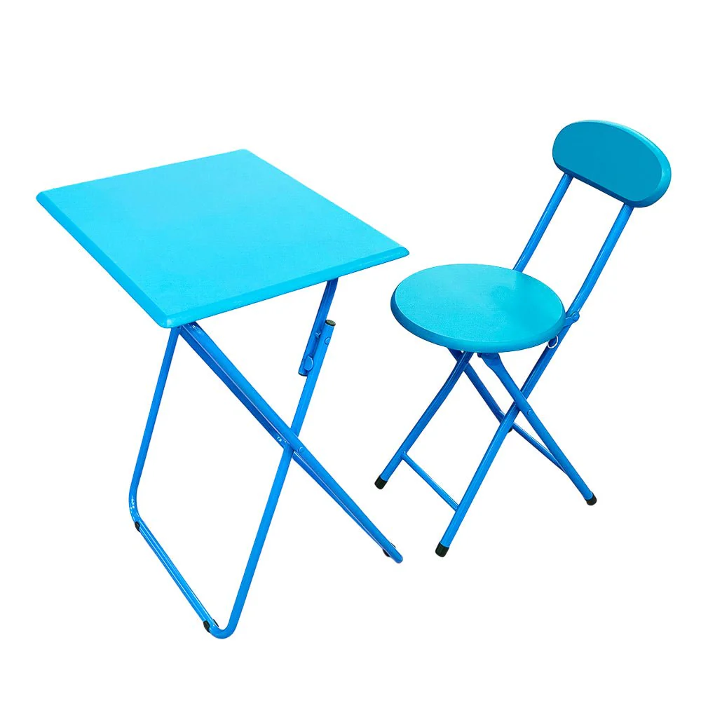 Mesa Con Silla Plegables Elements Furniture / MDF-Metal / Azul - Image 2